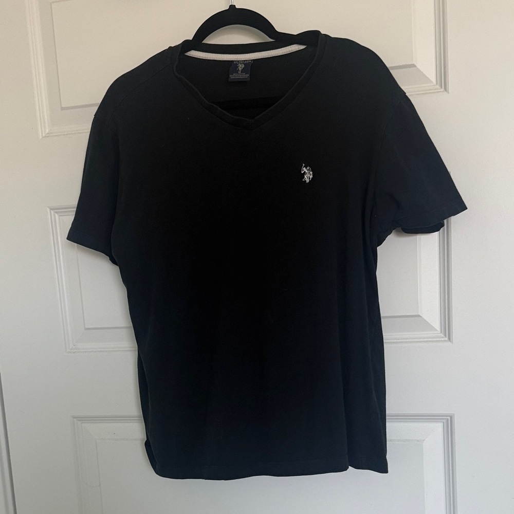 U.S. Polo Assn. Black V-Neck Men's Tee